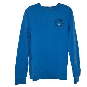 Scotch & Soda Vibrant Blue Crewneck Logo Sweatshirt S
